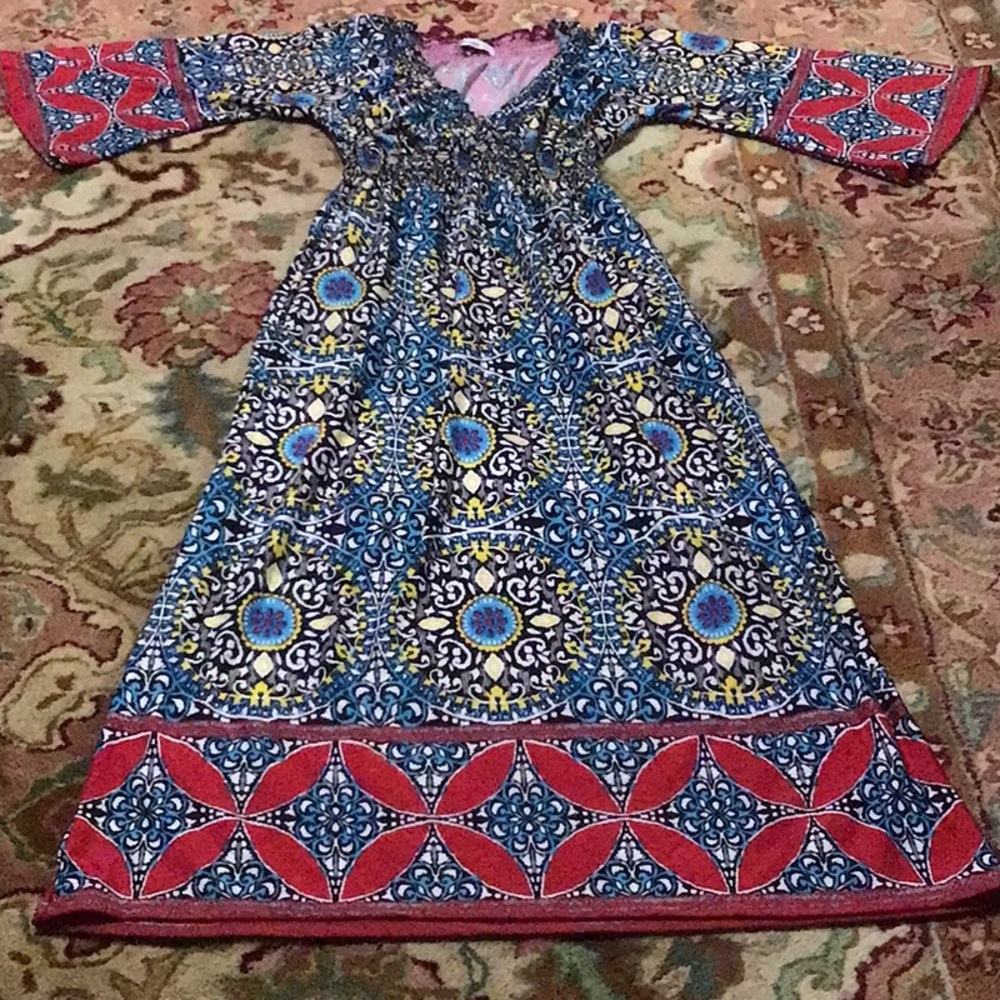 Multicolor Patterned Maxi Dress